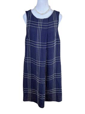 DKNY Dress Shift A-Line Navy White  (10)